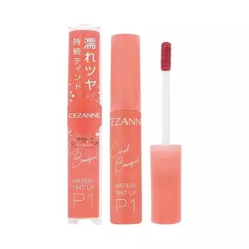 Cezanne Watery Tint Lip P1 Coral Bouquet Tint Formula Pearl Type 4.0g