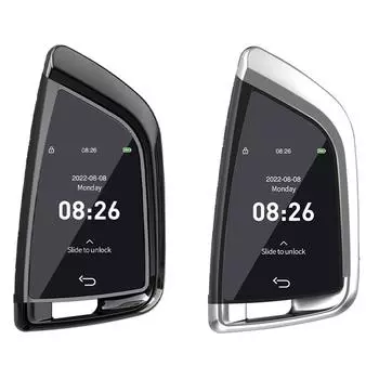 CF568 Модифицированный смарт-ключ с ЖК-экраном, бесключевой доступ, дистанционное управление, автомобильный ключ с функцией On-BD для запуска и остановки двигателя автомобиля серебряный