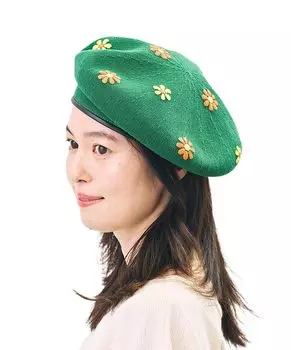 CF FLOWER PT BERET [Kashira] зелёный