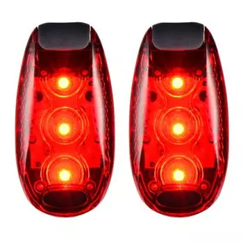 CFIKTE Pack 3 Modes LED Safety Light Flash Running Предупреждающий стробоскоп Задний фонарь со свободным зажимом для собачьего шлема и других [2 красных, шнурок, ошейник,