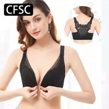 CFSC Женский бюстгальтер большого размера с принтом, однотонный бюстгальтер с розовым принтом и кружевом сзади, сексуальное нижнее белье 32/70AB чёрный