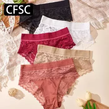 CFSC женское нижнее белье большого размера, однотонное нижнее белье с принтом, кружевные трусики большого размера XL красный