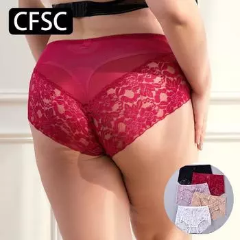 CFSC женское нижнее белье большого размера, однотонное нижнее белье с принтом, кружевные трусики большого размера XL чёрный