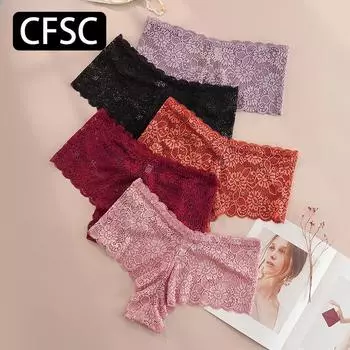 CFSC Женское нижнее белье большого размера, однотонное кружевное нижнее белье с принтом XL чёрный