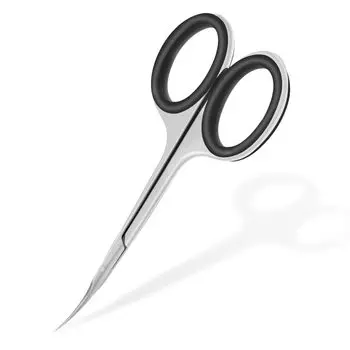 CGBE Cuticle Extra Fine Curved Blade Cuticle Precise Tip Point Eyebrow Rubber Cuticle Scissors Black Scissors, Treatment, Scissors, Non-Slip Handle,