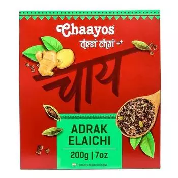Чай Chaayos Adrak Elaichi (Имбирь и кардамон) - Премиальный Desi Chai Patti для настоящего вкуса масалы | Усилитель иммунитета - 200 г [100 чашек]