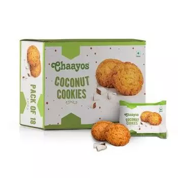 Chaayos Chai Time Snacks - Премиальное кокосовое печенье | Хрустящая закуска | 450 г (18 упаковок)