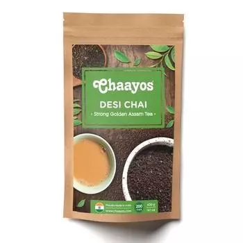 Chaayos Чай Gold|Крепкий золотой Ассам, гранулированный чай|Деси Чай|Премиум Чай Патти|Урожай 2024 года (400 грамм)