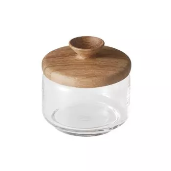 ChaBatree Glass Storage Container HIS Sprout Jar S Size Acacia Wooden Lid Packing Included 0.35L