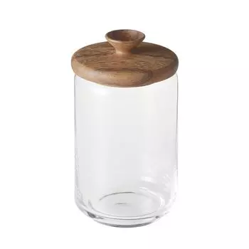 ChaBatree Glass Storage Container HIS Sprout Jar L Size Acacia Wooden Lid Packing Included 0.75L
