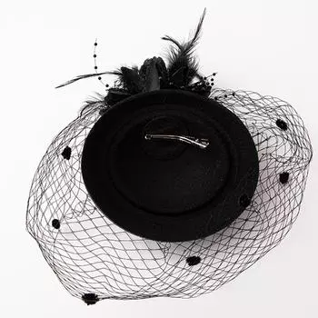 Чаепитие, чародейка, шляпа-дерби, женская повязка на голову, вуаль, перо, чародейка, шляпа-дерби, шляпа-таблетка, коктейльная вуаль, сетка белый