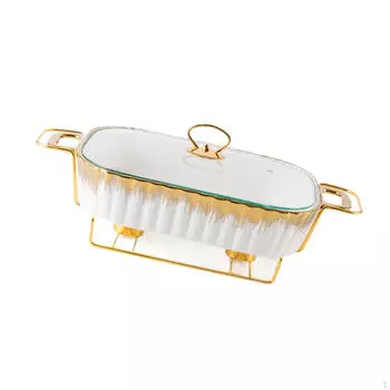 Чафер Кастрюля Блюдо Шведский стол Подогреватель Прозрачная крышка Поднос для подогрева чёрный