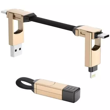 CHAFON 6in1ALL IN CHARGER Золотой многофункциональный зарядный кабель Type-C/A