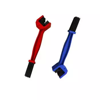 Chain Chain Cleaning Red and Set of 2 Cleaner, Three-Sided Brush, Bicycle/Motorcycle Brush, Tool, Blue,