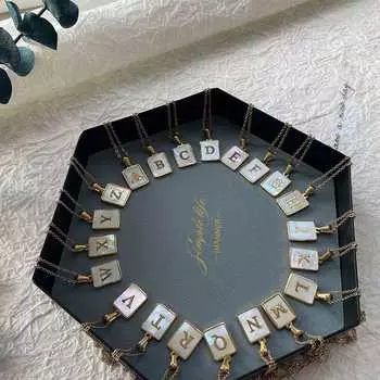 Chain English Letters Creativity Pendant Clavicle Necklace Accessories The Letter Necklace 1.2*1.5cm