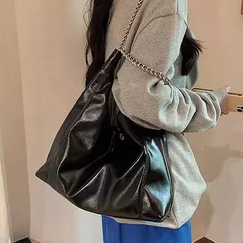 Chain Tote Bag Crossbody Bag Stylish Commuter Women s Bag Soft Leather Shoulder Bag