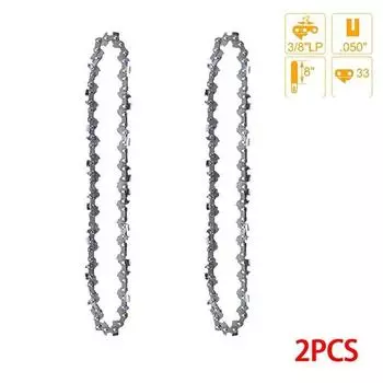 Chainsaw Chain 8 Inch Pole Saw Chains 3/8 LP Pitch 0.050 Gauge 33 Drive Links Electric Saw Replacement Saw Chain