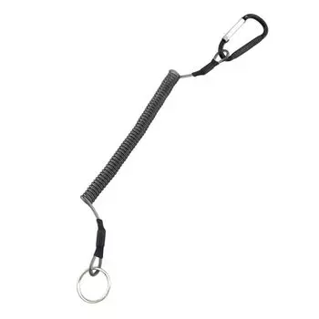 Chainsaw Lanyard Pen Lanyard Spring Elastic Rope Spiral Coiled Lanyard Safety Rope Fishing Lanyards black-1m