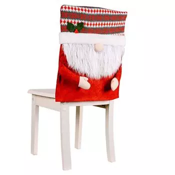 Chair Festive Christmas Covers With Long Mustached Red And Gray Designs For Holiday Decor Red Beard Chair