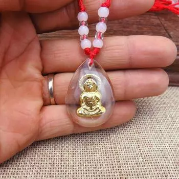 Chairman Mao Badge Crystal Pendant Badge Great Man Chairman Three-Dimensional Gold Foil Head Portrait Pendant Business Meeting Gift Guanyin Crystal Gold Necklace