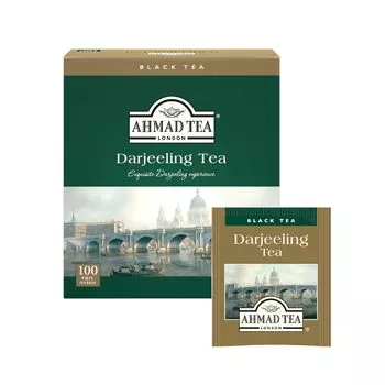 Чай Ahmad Tea в пакетиках Darjeeling 100 пакетиков AHMAD TEA Британский бренд в индивидуальной упаковке Большая емкость