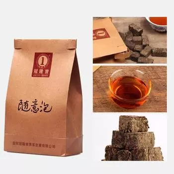 Чай Anhua Instant Hey Cha Mini Fu Zhuan Golden Flower China Dark Tea Brick 200г