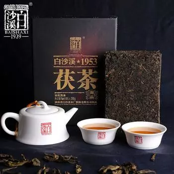 Чай Baishaxi 2013 г. Классический 1953 Фуча Темный чай Yu Pin Fu Tea Brick Tea 318г