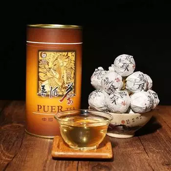 Чай Браун Мэнхай со вкусом Цяому Лунчжу Юньнань Пуэр Сырой чай 200г 200 grams