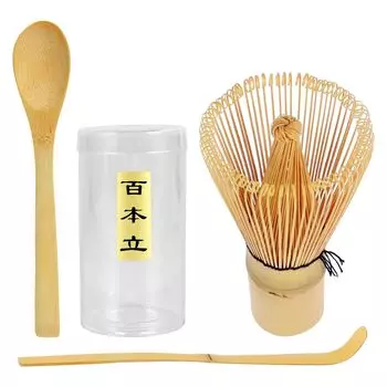 Чай BTtime 100 Чай 3 шт. Бамбуковый чай Матча Чайная церемония Для чайной церемонии Чайная ложка Венчик для чая, Части, Посуда, Набор, Часен, Ложка, Порошок, Венчик,