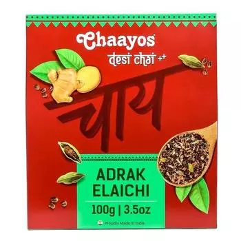 Чай Chaayos Adrak Elaichi (Имбирь и кардамон) - Премиальный Desi Chai Patti для настоящего вкуса масалы | Усилитель иммунитета - 100 г [50 чашек]