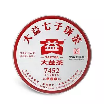 Чай Дайи Пуэр 7452 Спелый чай 2019 партия 1901 Юньнань Мэнхай 357г Натуральный чай