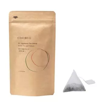 Чай EDOBIO Sencha and Sakura Tea, высококачественный зеленый, полный синтетических веществ, синтетических веществ, 40 г x 20 пакетиков, листья, чай, матча, полифенолы, лед, горячий,