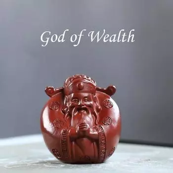 Чай God of Wealth для домашних животных, креативная чайная игра ручной работы, чайный сервиз кунг-фу, элитное украшение для чайного стола, можно питать One Size красный