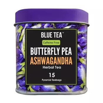 Чай из Клитории и Ашваганды (15 пак, 1,65 г), Butterfly Pea Ashwagandha Herbal Tea, Blue Tea