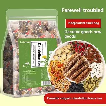 Чай из одуванчика Prunella vulgaris с узелками официальный подлинный с семенами кассии Prunella vulgaris chrysanthemum 10 packs [Prunella vulgaris dandelion tea]