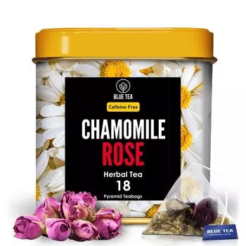 Чай из Ромашки и Розы (18 пак, 1,83 г), Chamomile Rose Herbal Tea, Blue Tea