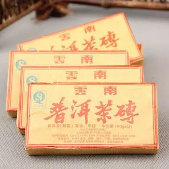 Чай Юньнань Пуэр Шу кирпичик 100 г Сделано 2015 Puerh Materials Спелый чай 100g
