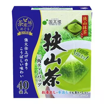 Чай Kunitaro Matcha Sayama Треугольные чайные пакетики 80 г x 3 (40 мешков) синий