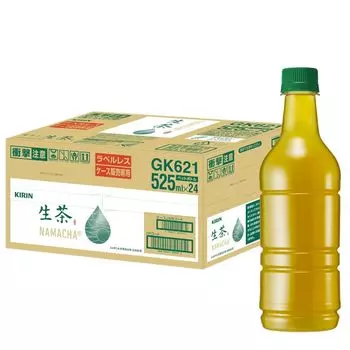 Чай LAKURASHI Kirin Raw в ПЭТ-бутылке 525 мл, 24 бутылки, без этикетки, зеленый чай зелёный