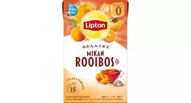 Чай Lipton Mikan Rooibos в пакетиках для холодного приготовления 15 пакетиков x 6 штук [Напиток без кофеина]