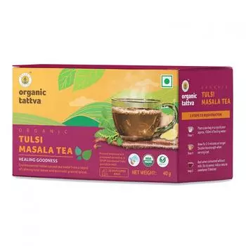 Чай Масала с Тулси (20 пак, 2 г), Organic Tulsi Masala Tea, Organic Tattva