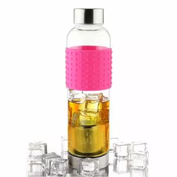 Чай Metex Asobu СТЕКЛЯННАЯ БУТЫЛКА розовая 400 мл ANDIT-PK