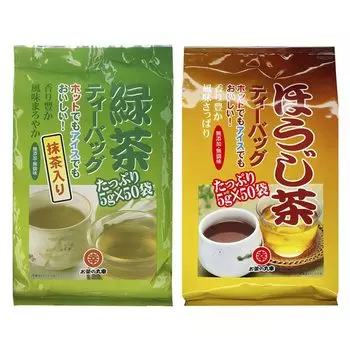 Чай Ochanomaruyuki Value Tea Packing Assortment Чайный пакетик с матча 5 г x 50 Чайный пакетик Houjicha 5 г x 50 [Набор продуктов] (Зелёные пакеты, пакеты)
