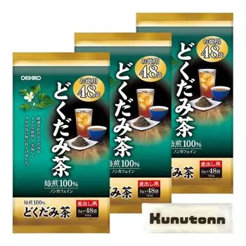 Чай Orihiro Value Dokudami без кофеина 3 г x 48 пакетиков В комплект входит 3 полотенца с оригинальным логотипом Kunutonn +