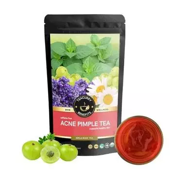 Чай от прыщей TEACURRY (100 грамм россыпью, упаковка на 1 месяц,) - Помогает при кистах, прыщах, пустулах и узелках - Чай для удаления прыщей