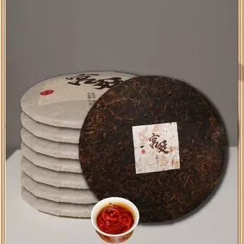 Чай Палас Пуэр Спелый чай Десятилетней выдержки Пуэр Юньнань Торт Седьмой сын 357г 357g