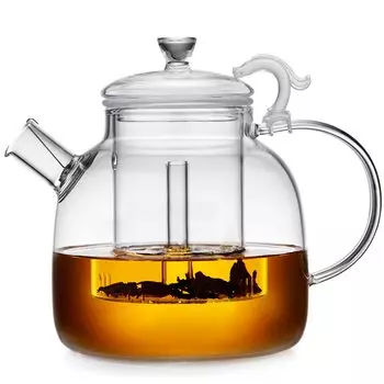 Чай Pokaro Tea Большая емкость Стеклянный чайник в этническом стиле Термостойкий стеклянный чайник Боросиликатное стекло Стеклянный фильтр для чая в комплекте Совместимость с прямым огнем