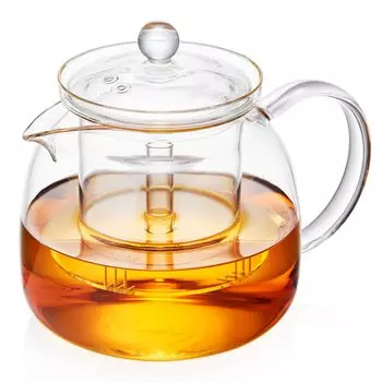 Чай Pokaro, термостойкий, большой емкости, прозрачный, стильный, термостойкий, разница температур 170 градусов, микроволновая печь, прямой огонь, крышка для чайного фильтрования, стильный чистый