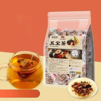 Чай «Пять сокровищ» с женьшенем, красными финиками и ягодами годжи, 30 треугольных пакетиков 1 pack