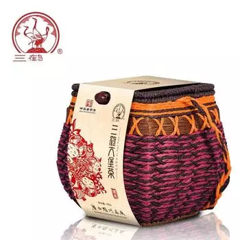 Чай премиум-класса «Три журавля» Liupao Hei Cha Liu Bao выдержанный черный темный в корзине 500г